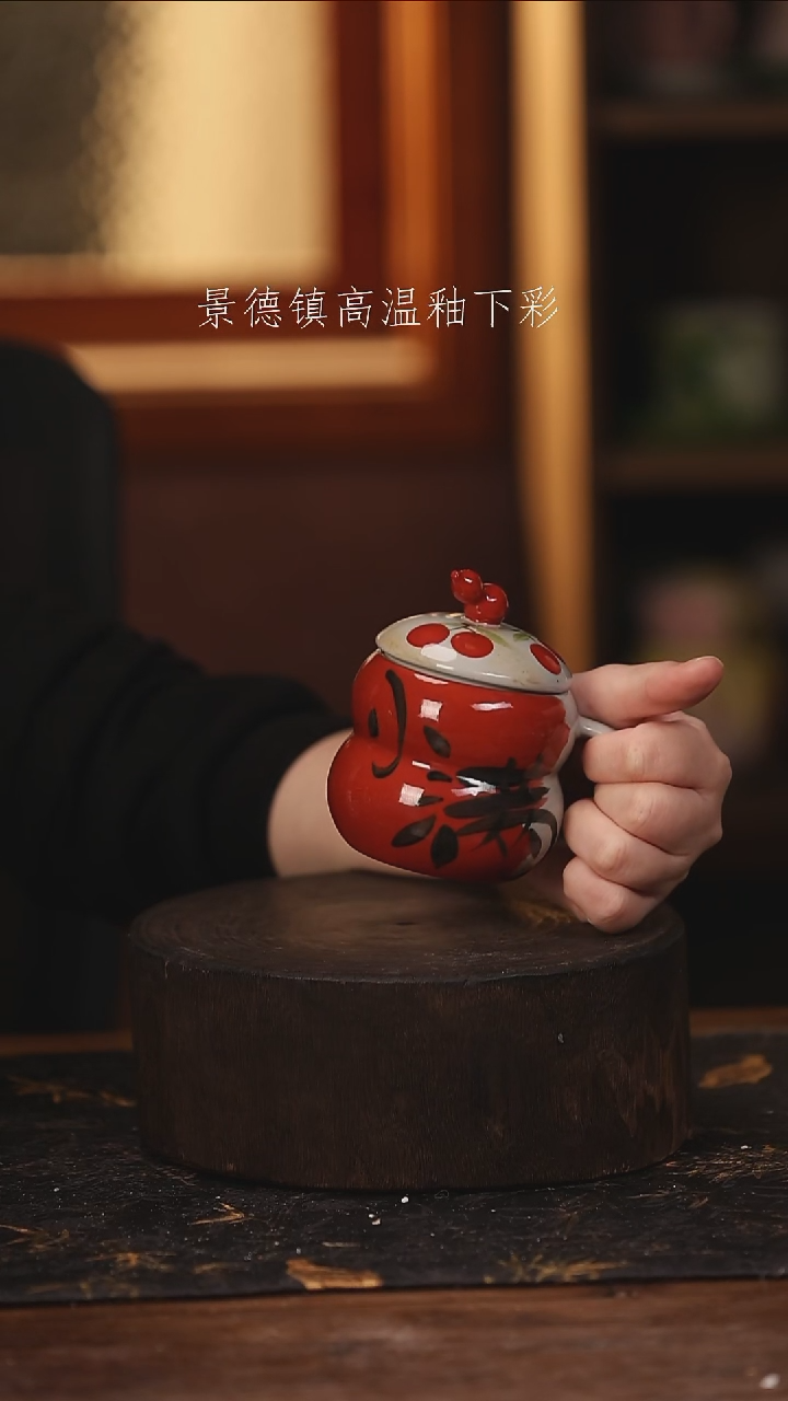 陶瓷景德镇高温釉下手绘陶瓷@L049@