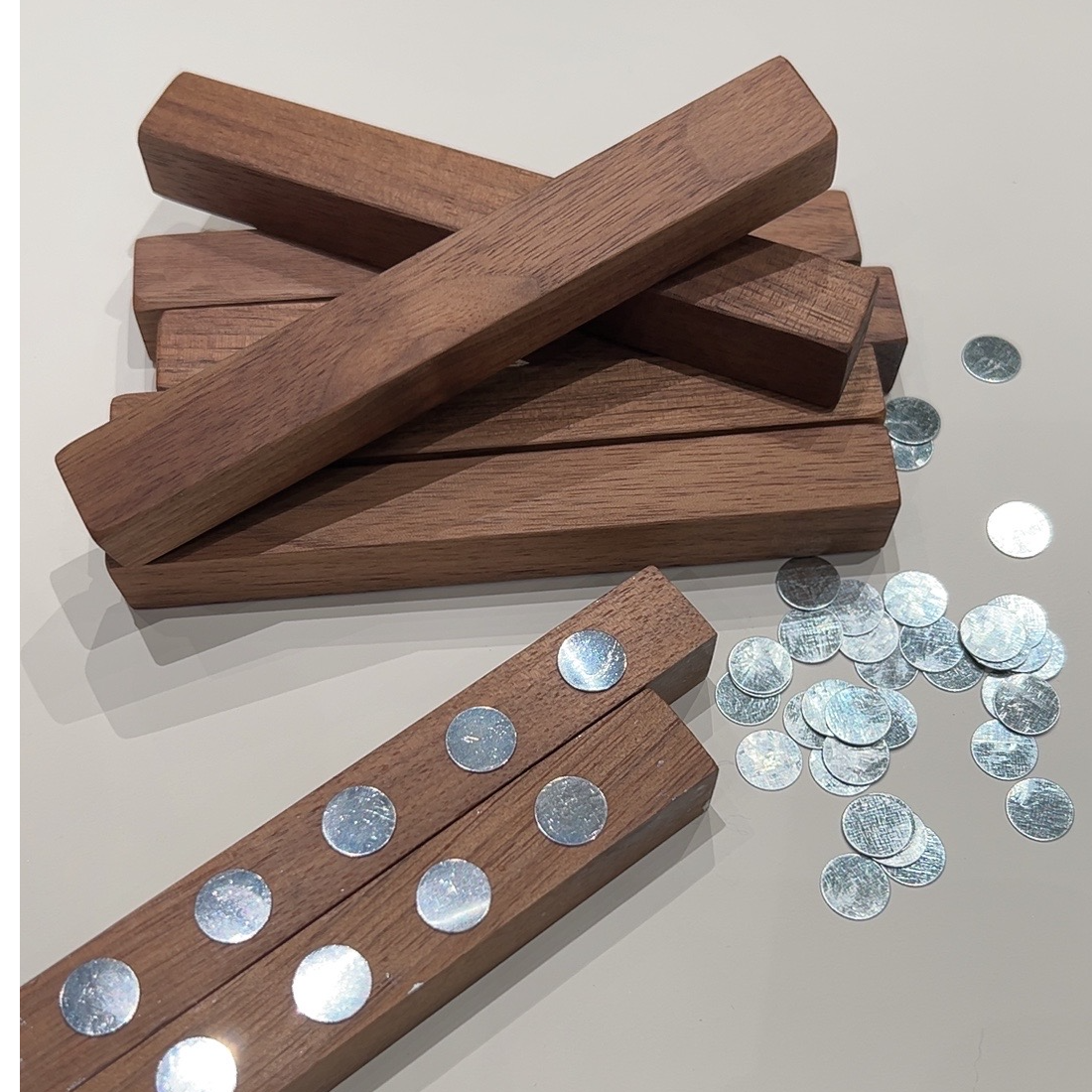 想想专属日系复古胡桃木底座木条送贴片美甲练习甲托底座设计