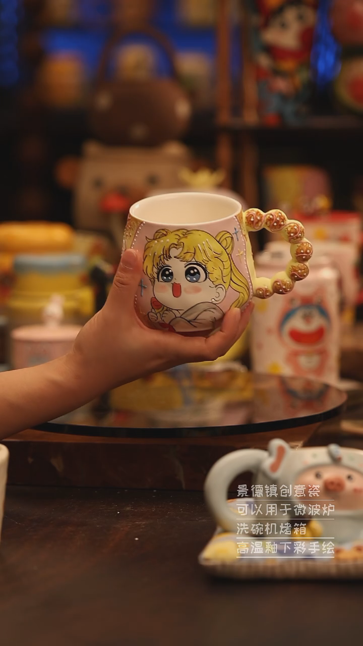 陶瓷景德镇可爱陶瓷釉下彩绘设计师款