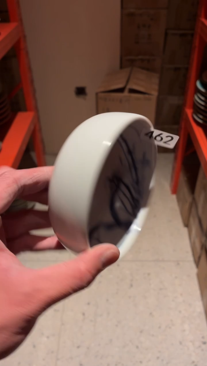 瓷片迁***玲462手绘白色小碗1个