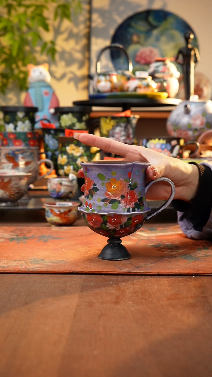 瓷片雨***A景德镇手工手绘1032