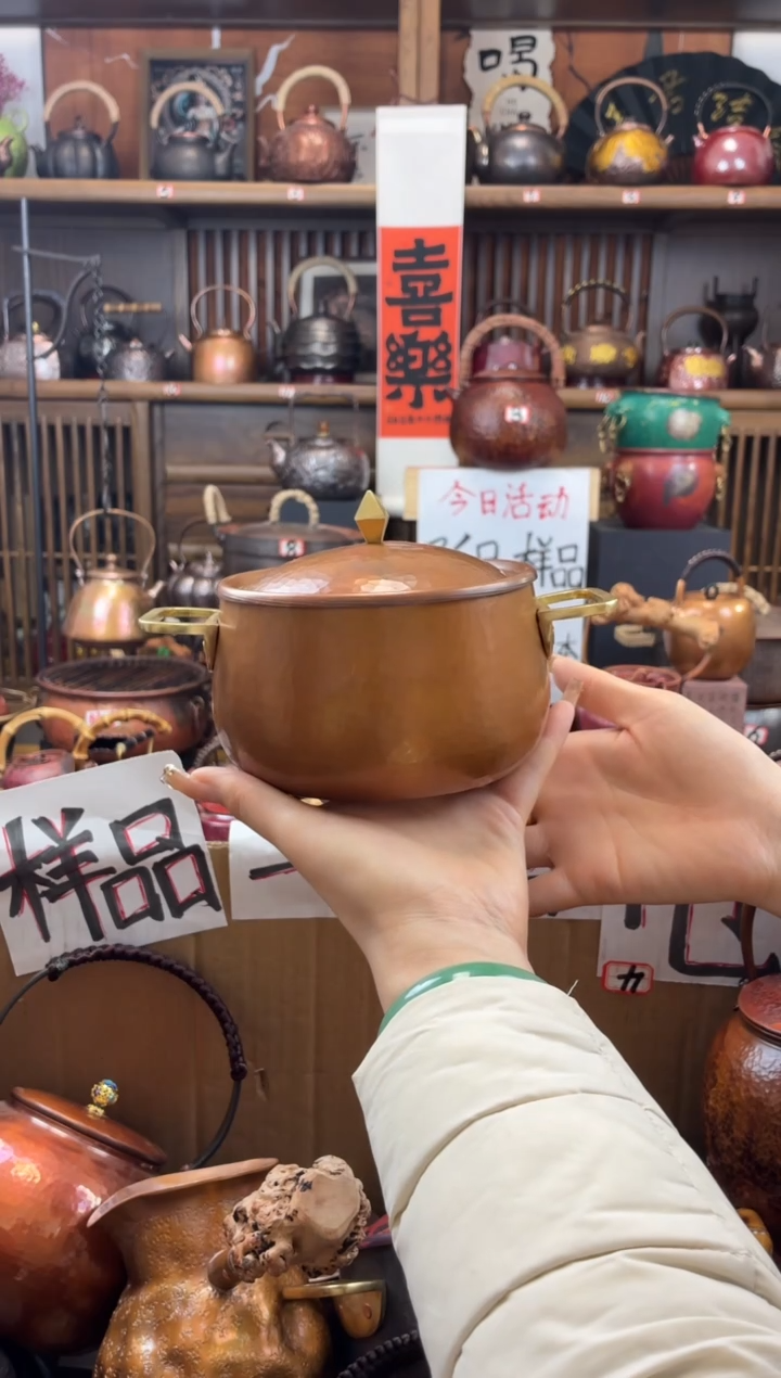 包浆色双耳小面包锅   