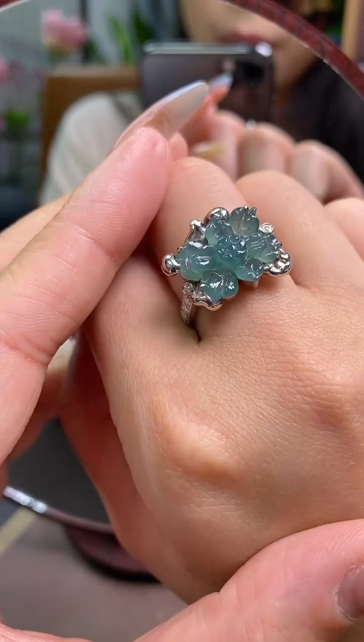 翡翠银S925镶嵌颈饰净货13339