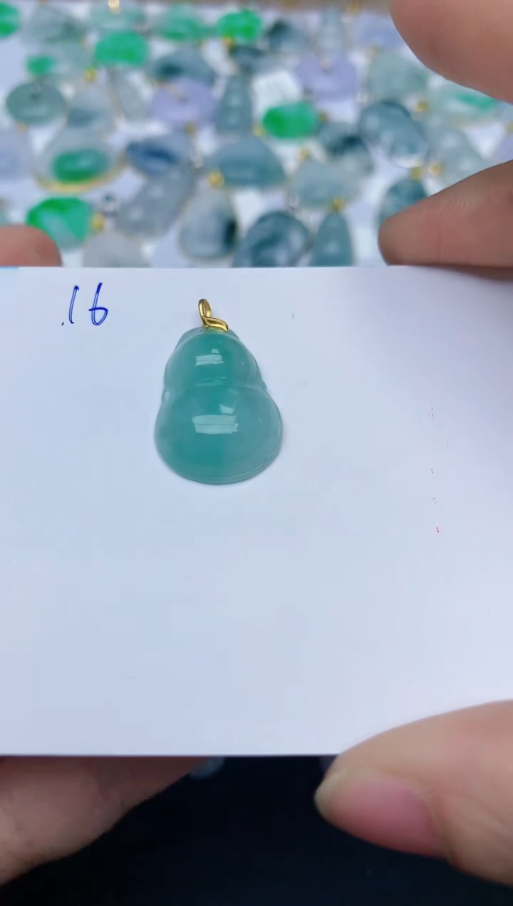 【闪购商品】翡翠颈饰18K金镶嵌天然翡翠A货    