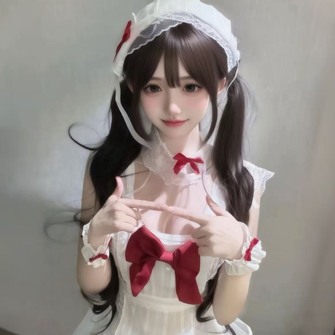 今晚无眠/甜心宝贝！性感纯欲风软妹蕾丝氛围感女仆居家睡裙