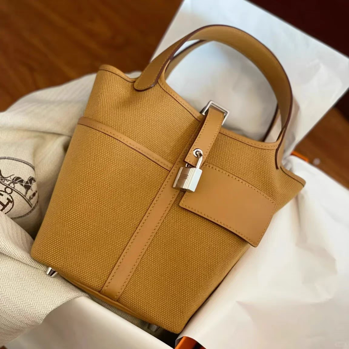 99新 Hermes/爱马仕 外 小花柳 cargo菜篮子18 芝麻 U刻 包