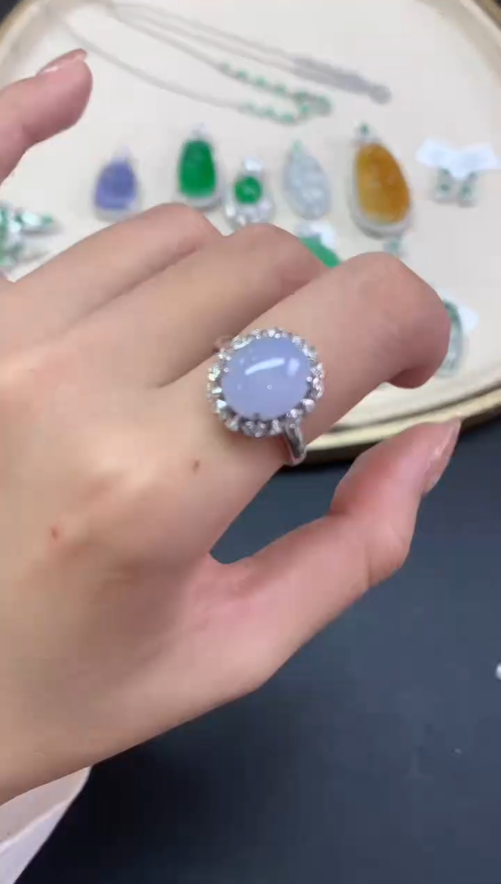 【闪购商品】翡翠戒指18K金镶嵌戒指A444|6800