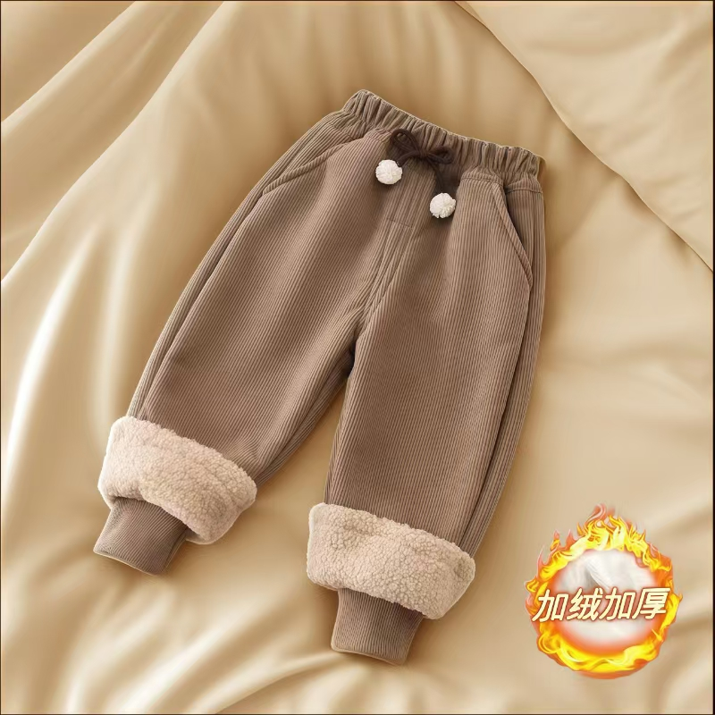 冬装宝宝童裤男童女童休闲裤外穿暖裤冬季童装加绒加厚韩版户外穿