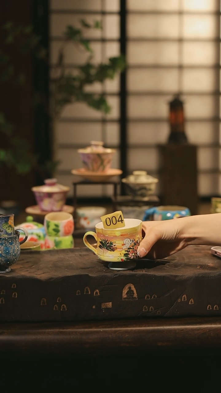 陶瓷004景德镇高温釉下彩绘设计师款式