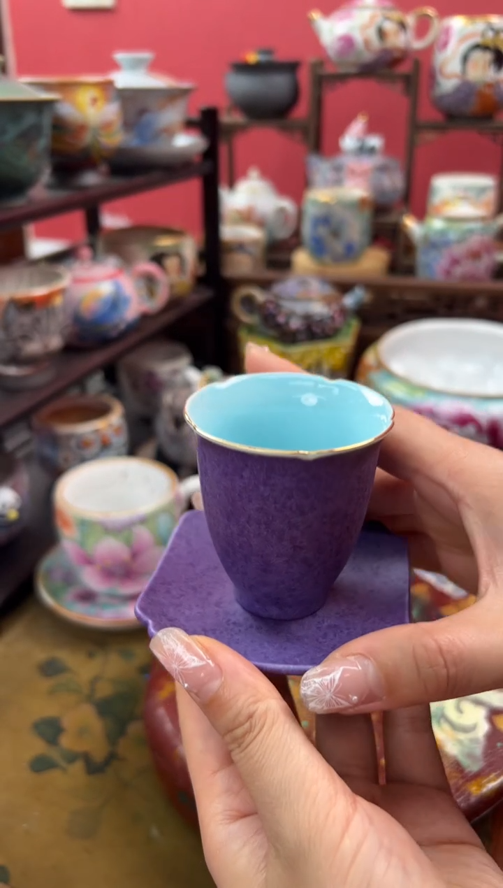 【闪购商品】五山桃紫气东来结晶花闻香杯