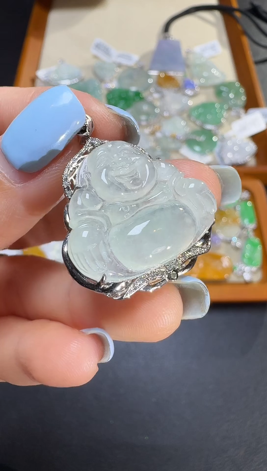 【闪购商品】翡翠颈饰18K金镶嵌【源头工厂】钻石镶嵌