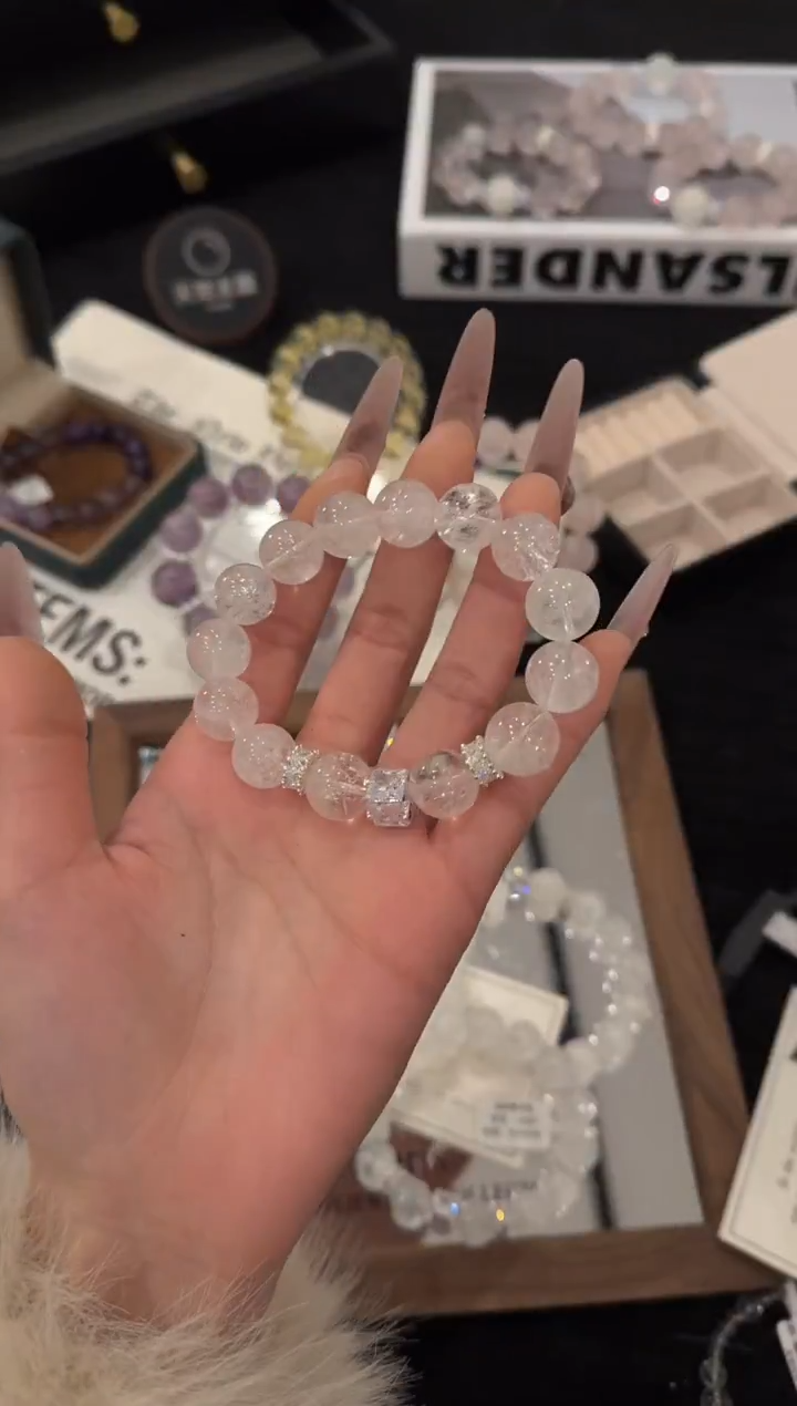 未镶嵌手链水晶白阿赛x3581