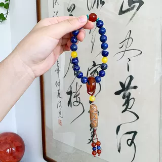 天然青金石手持女男十八子念珠佛珠手捻18籽手链原矿蓝色手串包邮