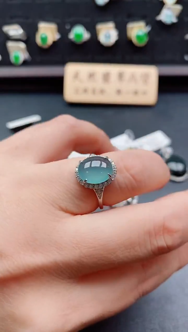 银S925镶嵌戒指翡翠1212