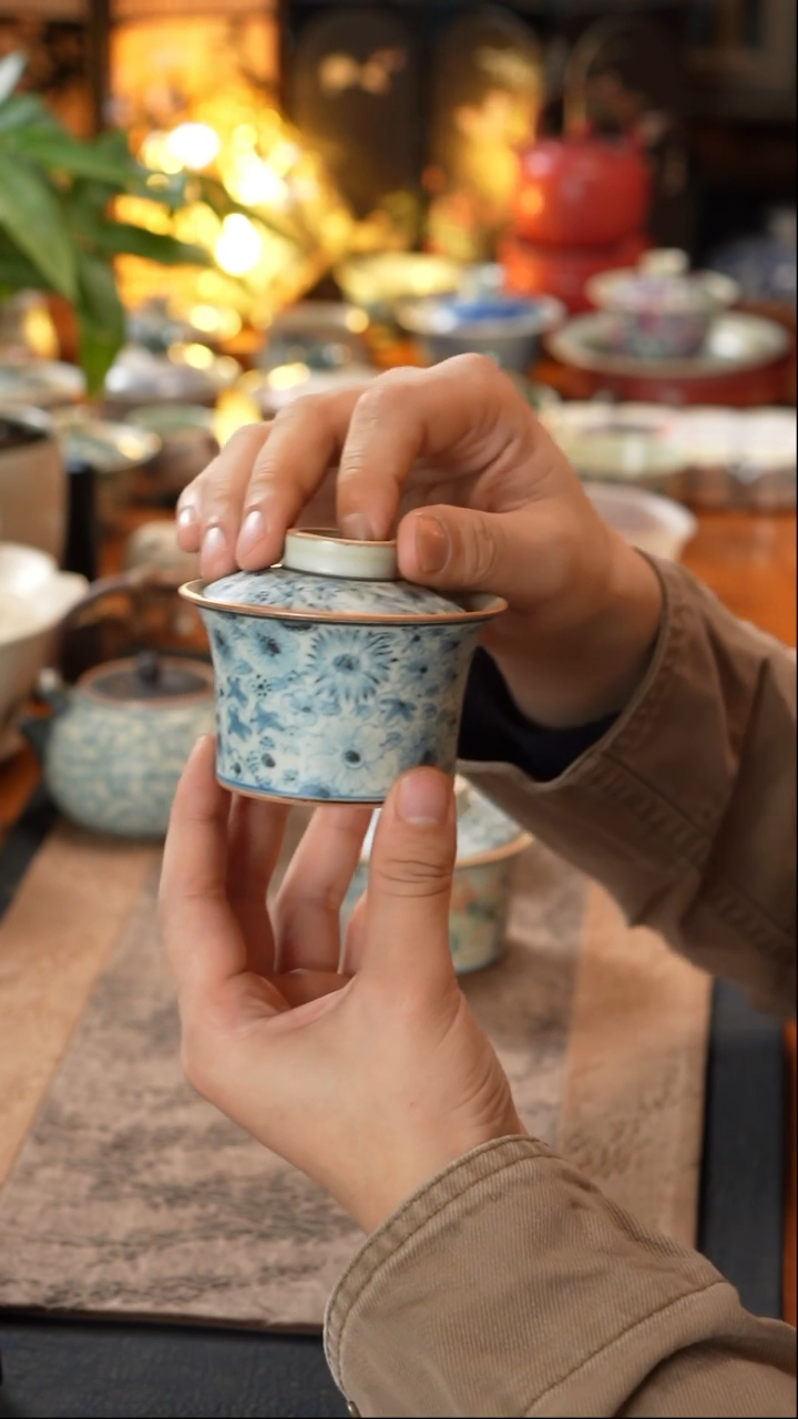 【闪购商品】万花马蹄盖碗万花马蹄盖碗