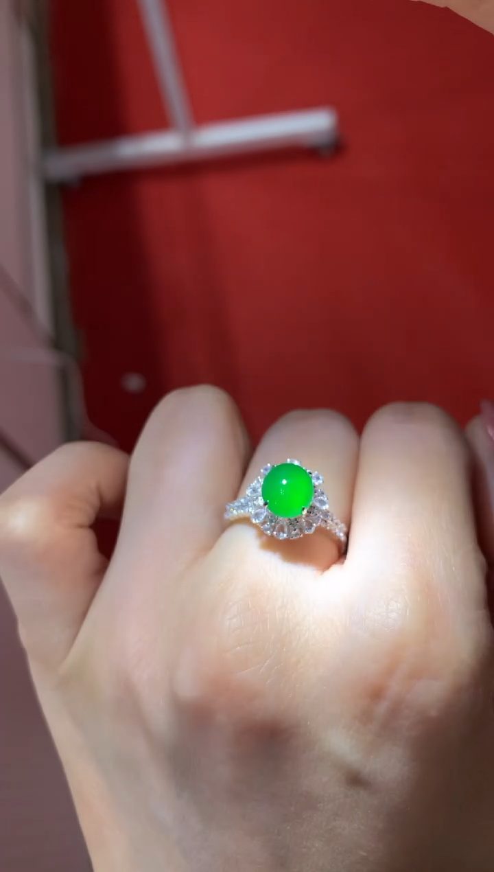 【闪购商品】翡翠戒指18K金镶嵌|不退不换