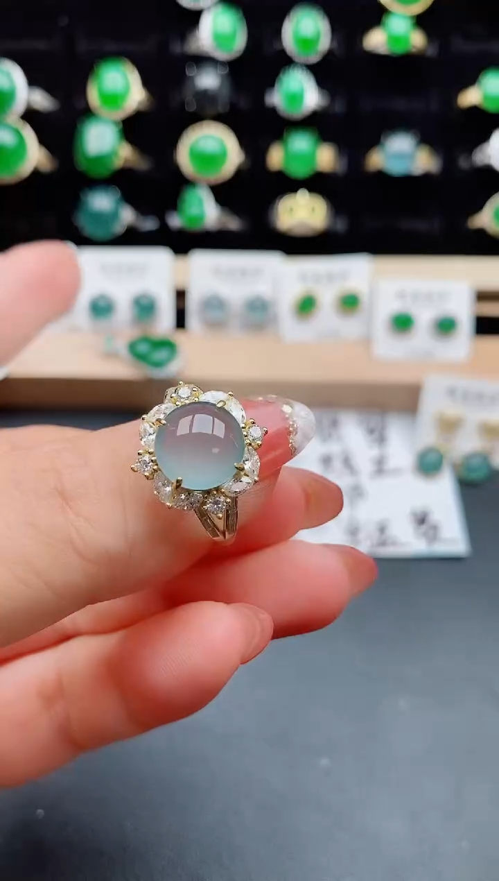 【闪购商品】翡翠戒指银S925镶嵌05800