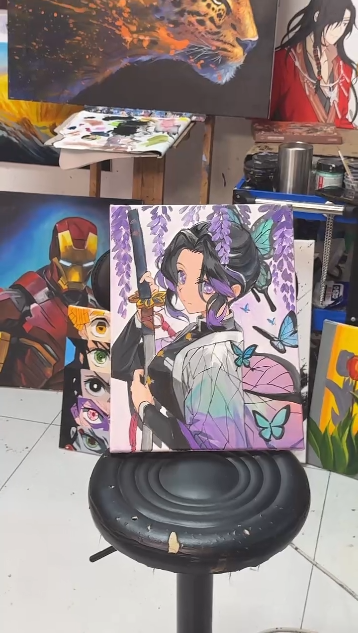 丙烯画野***助蝴蝶忍丙烯画y