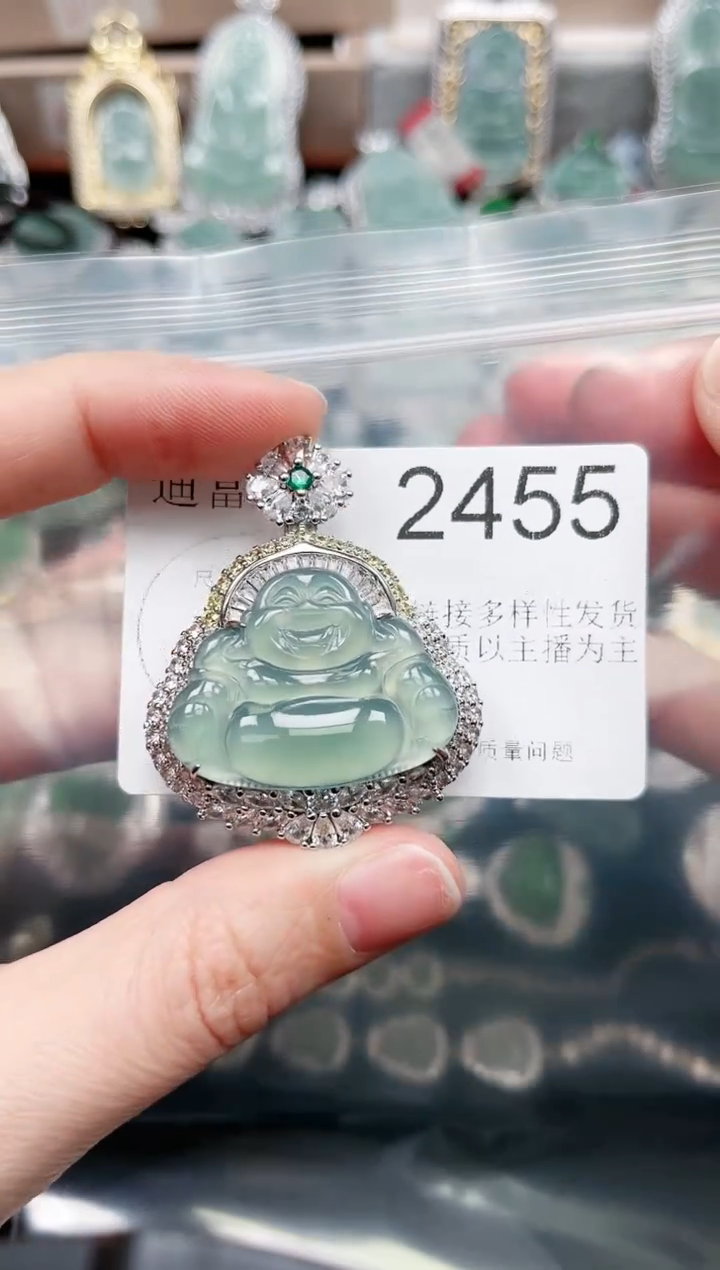 【闪购商品】翡翠颈饰未镶嵌赠皮绳2455
