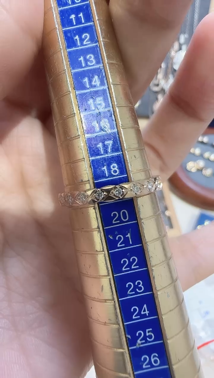 【闪购商品】天然钻石戒指/指环18K金镶嵌戒指19号