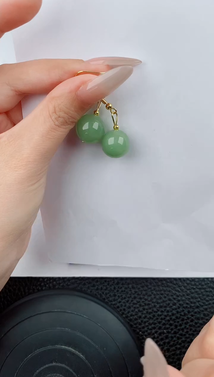 东陵石未镶嵌耳坠555碎玉微色差T