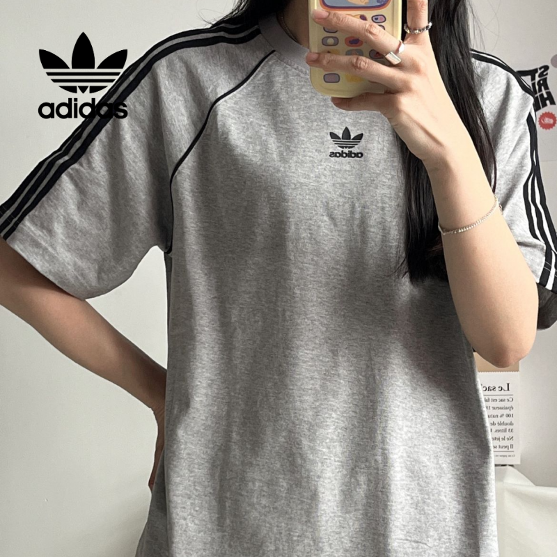 adidas 阿迪达斯三叶草正品2025夏季新款运动休闲短袖T恤 IR9455