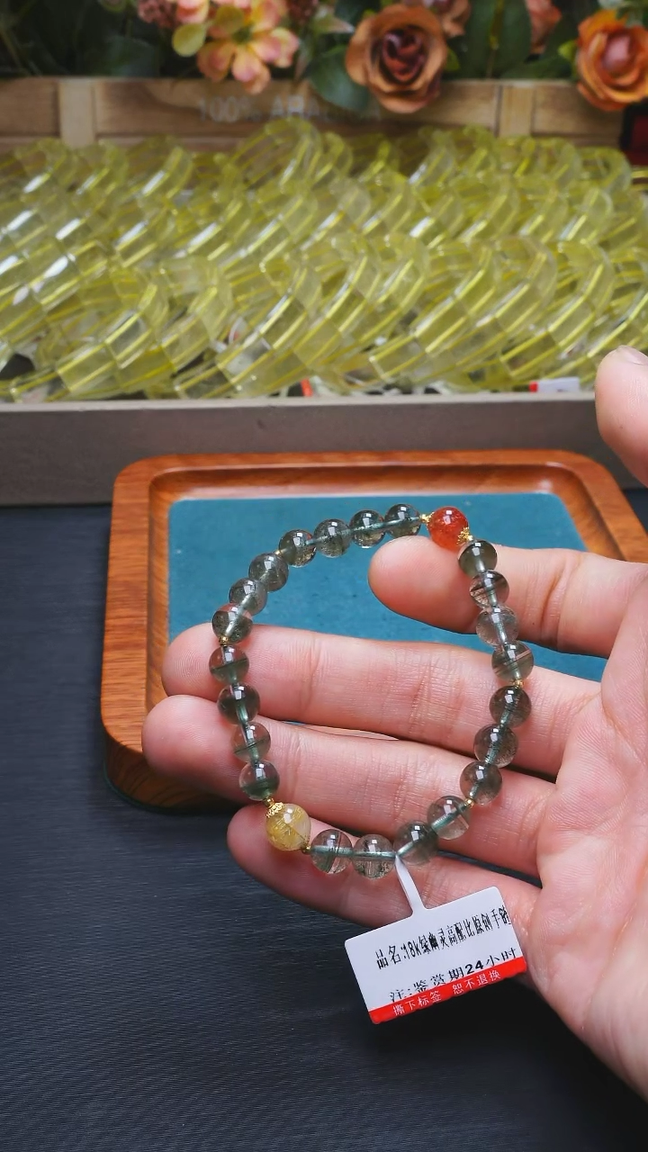 【闪购商品】水晶L018-18k绿幽灵高配比原创单圈未镶嵌多样性发其一