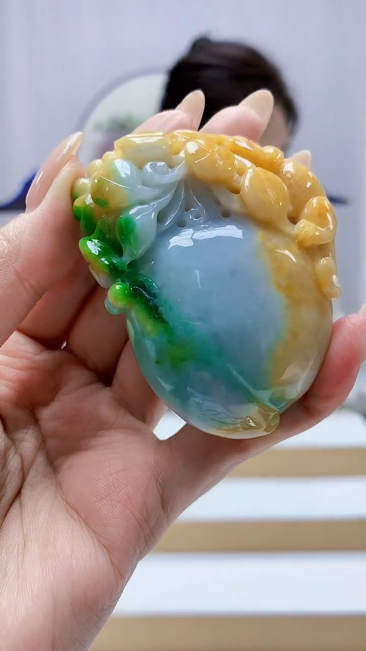 未镶嵌定制翡翠5160MM-毛货挂件141