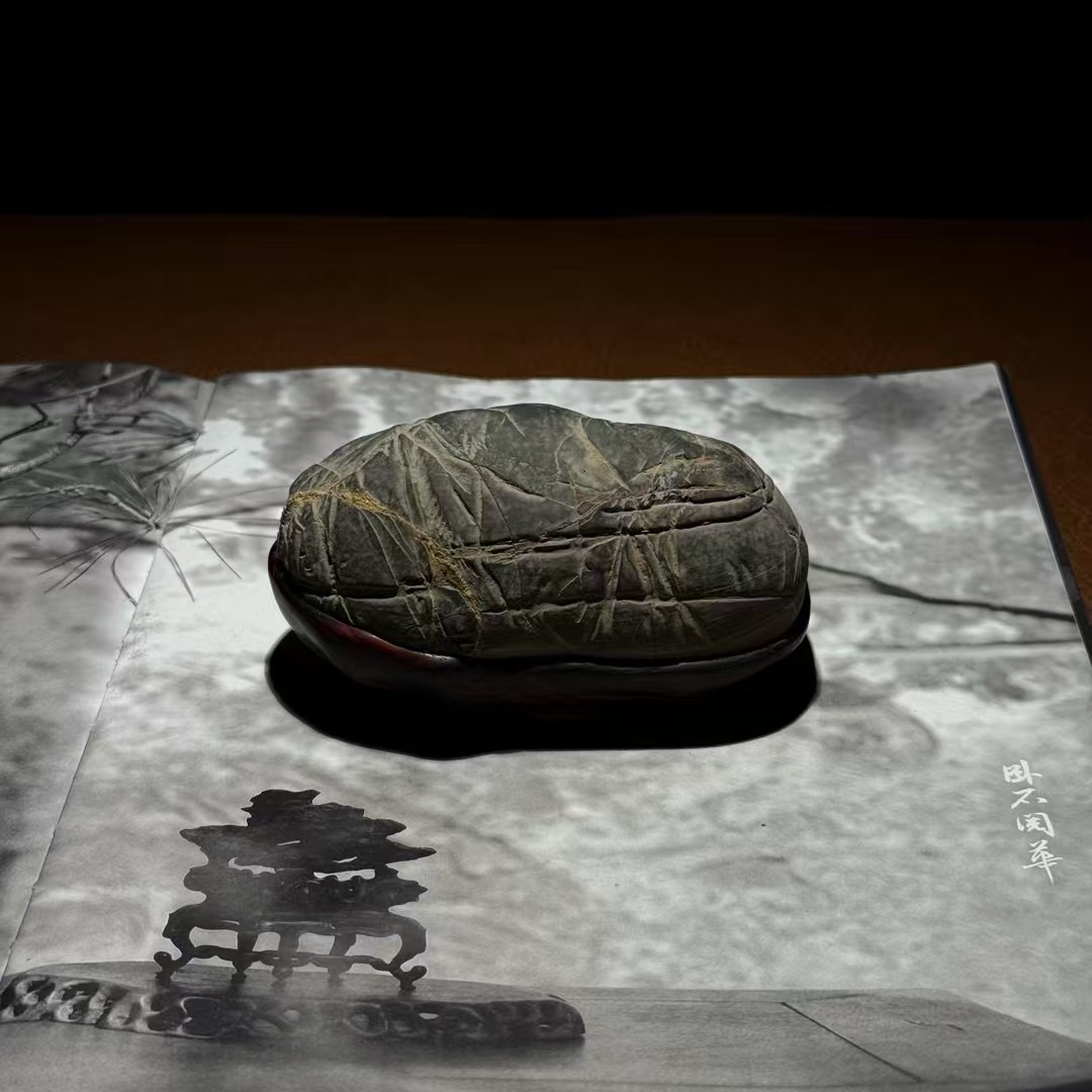 灵璧莲花瓣纹石摆件家居客厅玄关博古架摆件一物一拍不包邮