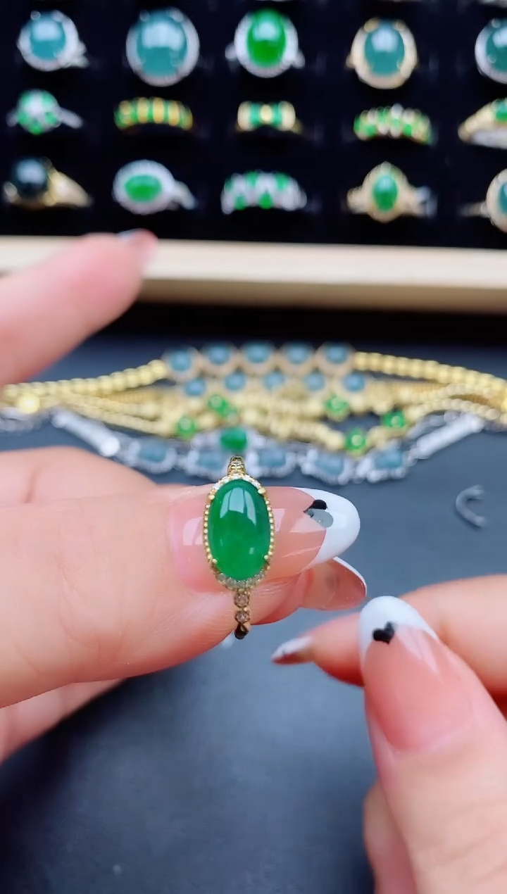 【闪购商品】翡翠银S925镶嵌戒指50805580