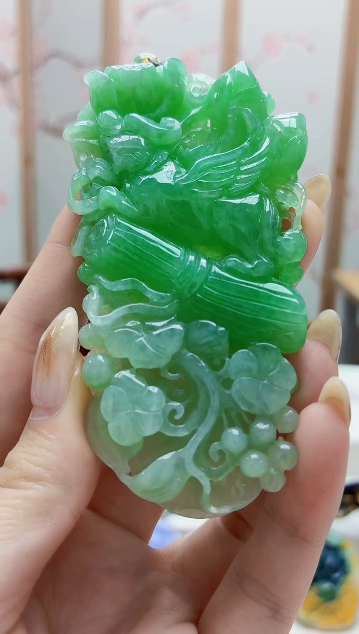 未镶嵌定制翡翠5060jw-毛货挂件65