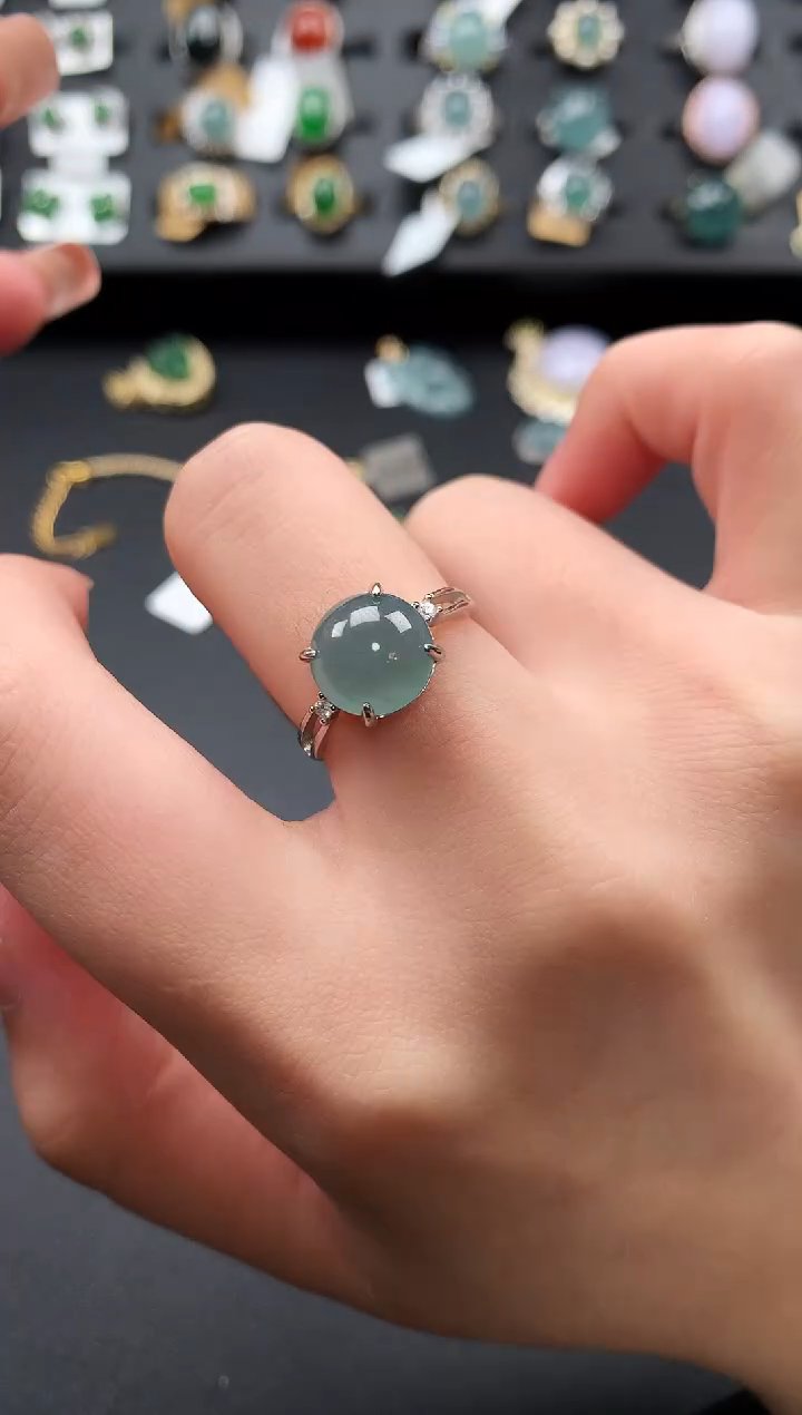 【闪购商品】翡翠戒指银S925镶嵌52141
