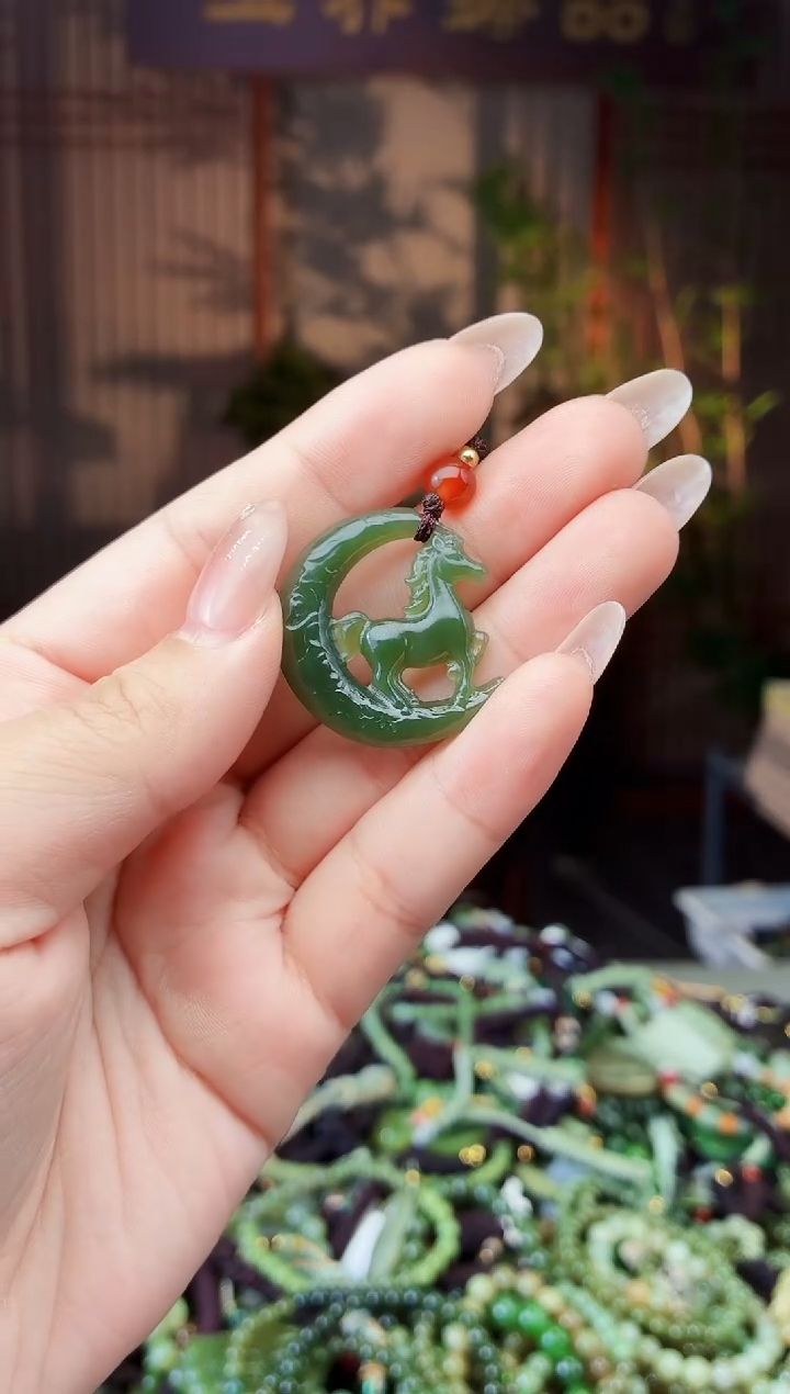 颈饰银S925镶嵌和田玉多样性发货拍一发一