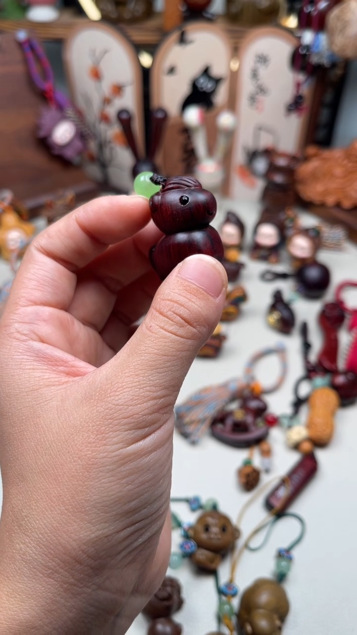 檀香木紫檀小胖马挂件