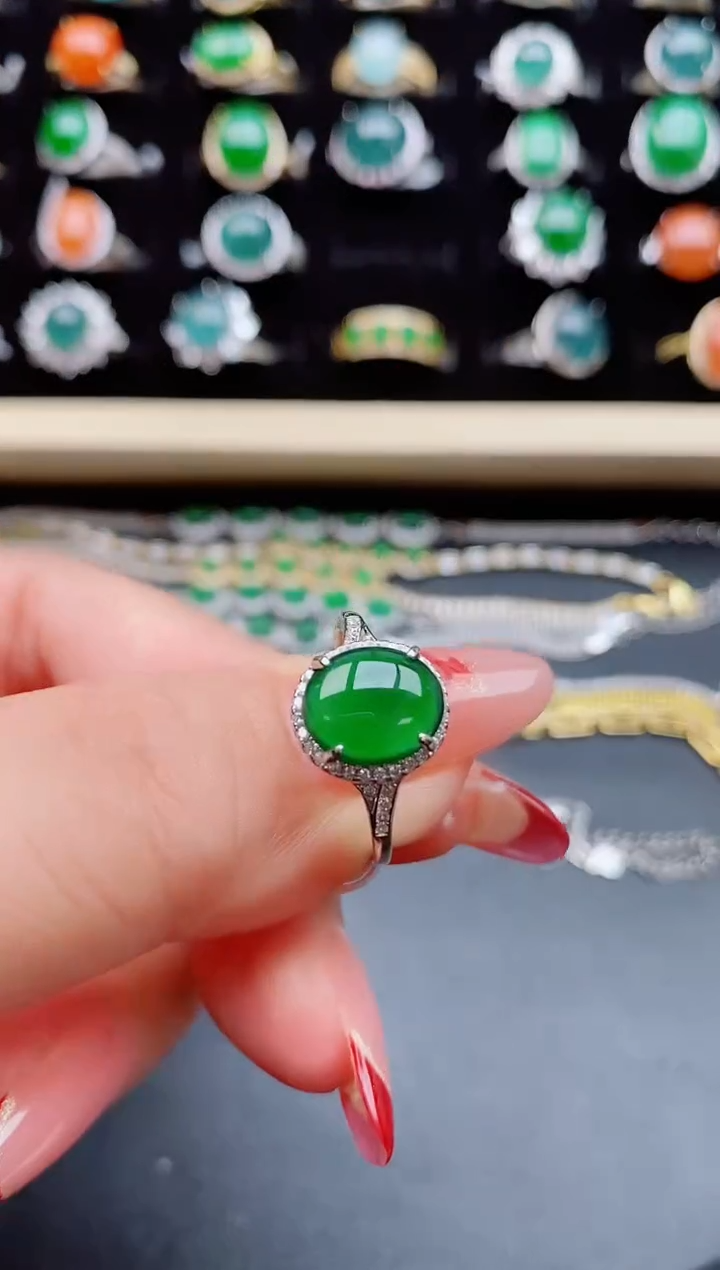 【闪购商品】翡翠戒指银S925镶嵌321321