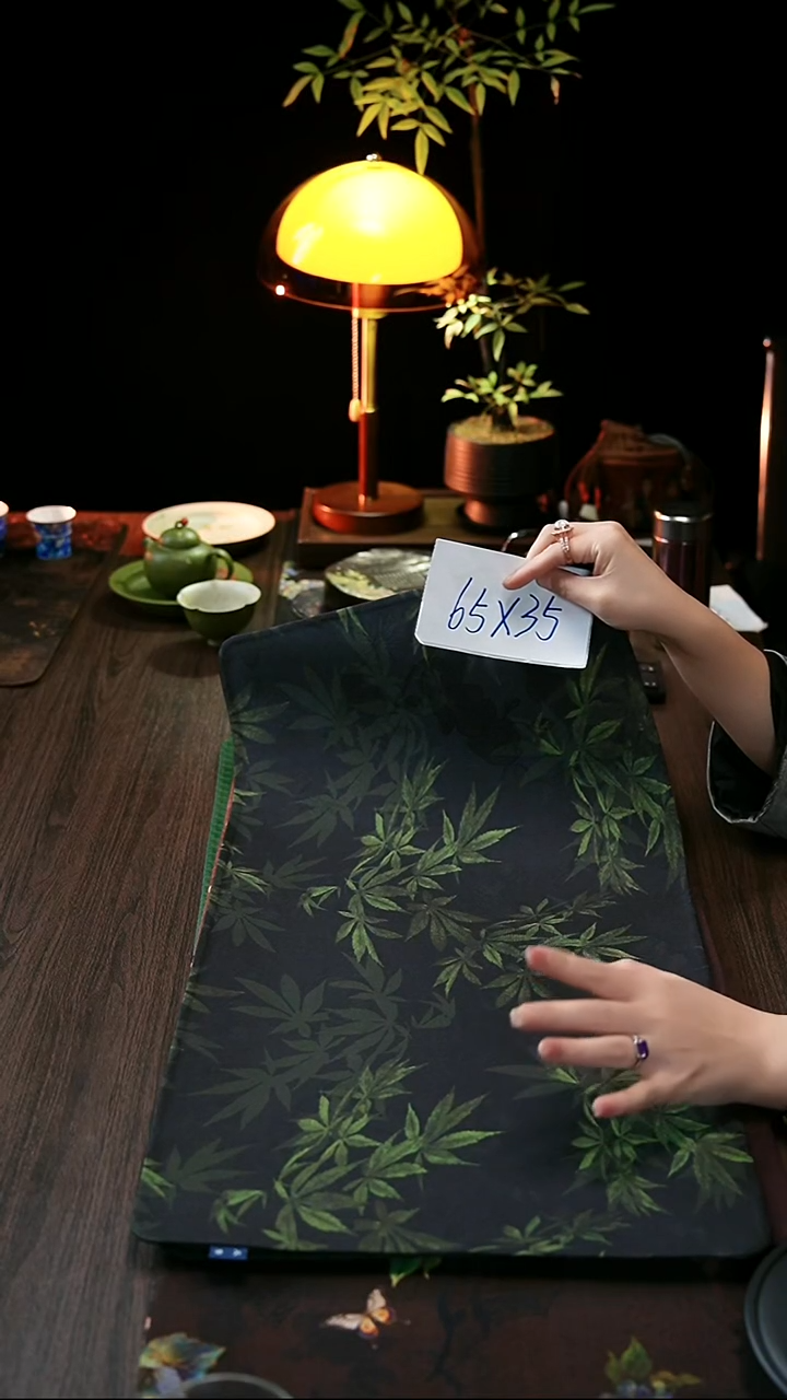6535绿竹子双面茶席