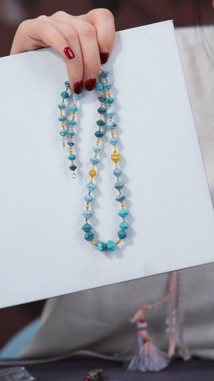 【闪购商品】绿松石项链18K金镶嵌1