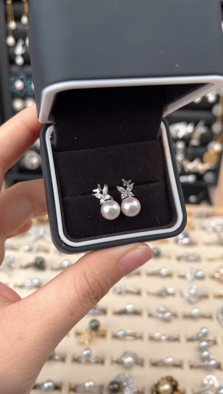 【闪购商品】海水珍珠耳饰银S925镶嵌S925海水耳饰
