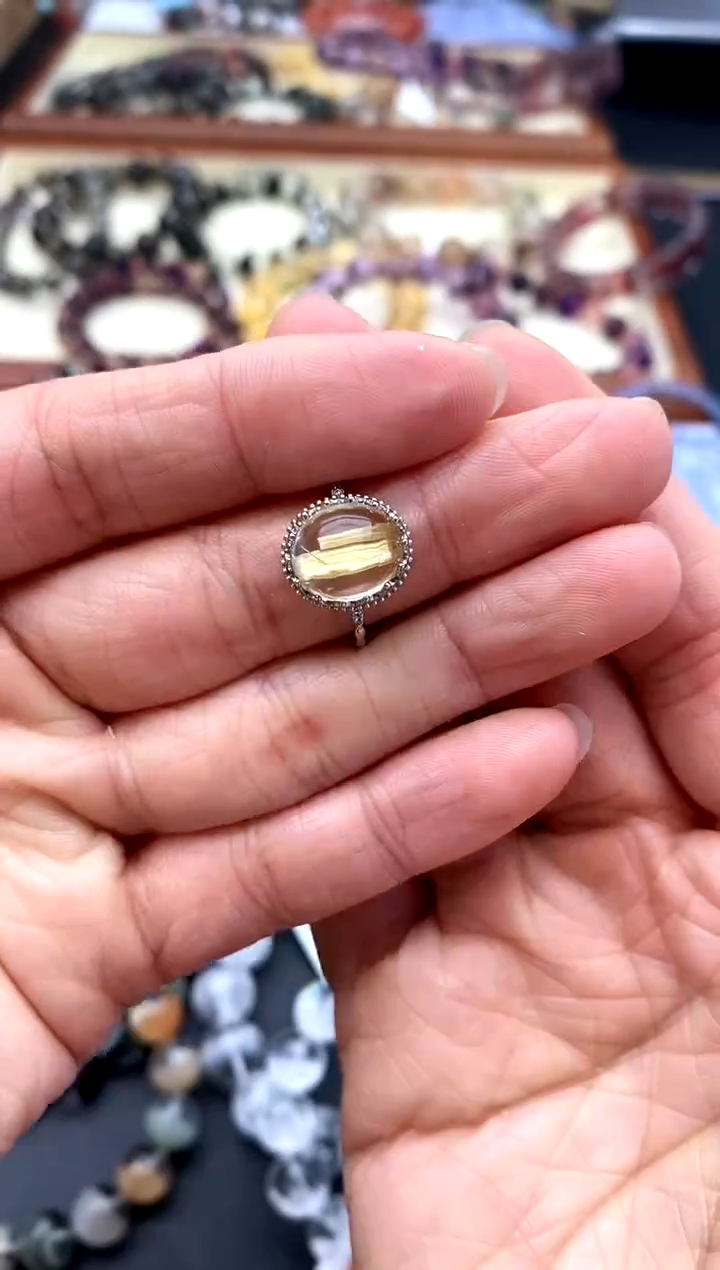 【闪购商品】发晶戒指未镶嵌钛晶戒指