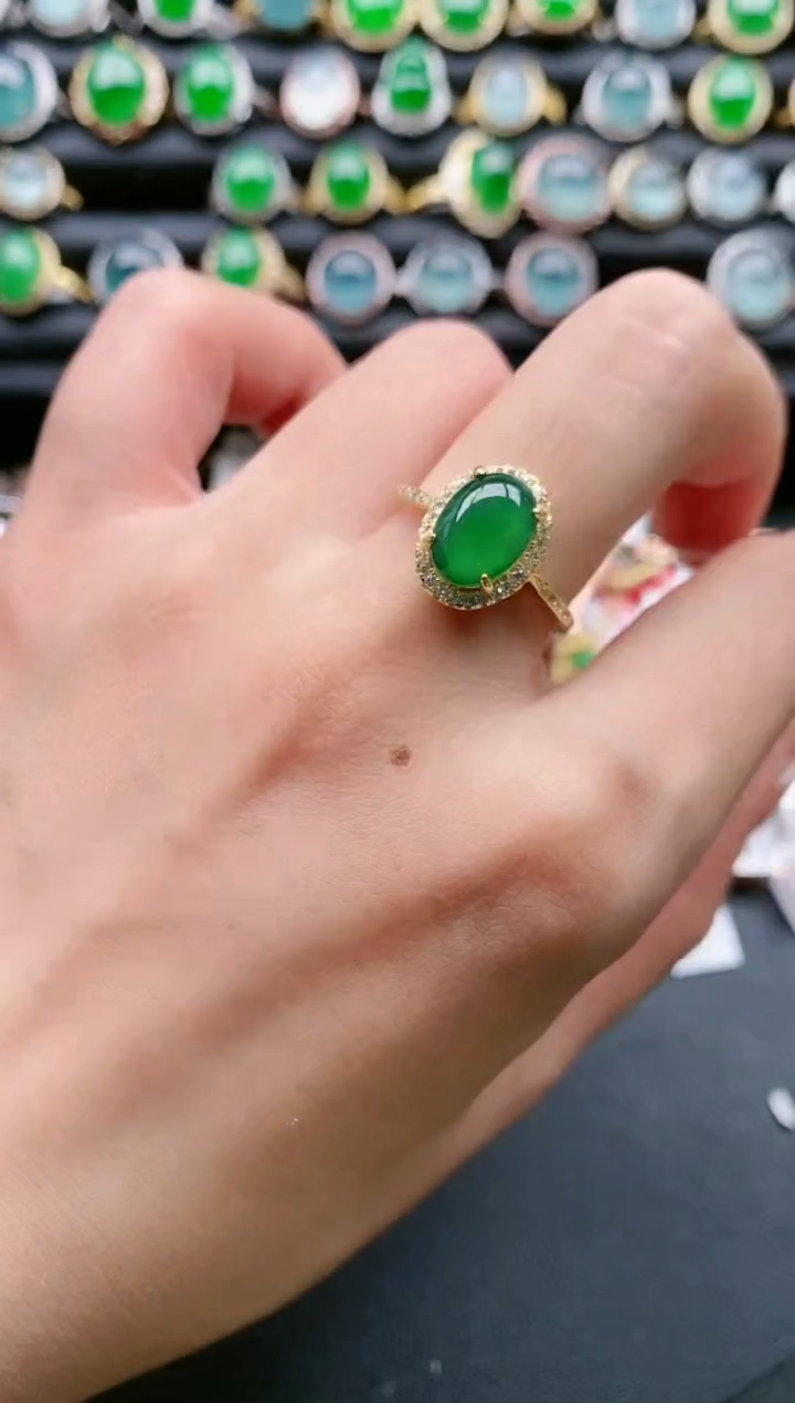 【闪购商品】翡翠戒指银S925镶嵌11111