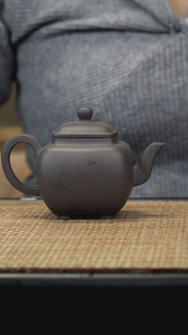 【闪购商品】紫砂茶壶天青泥四方云逸150毫升