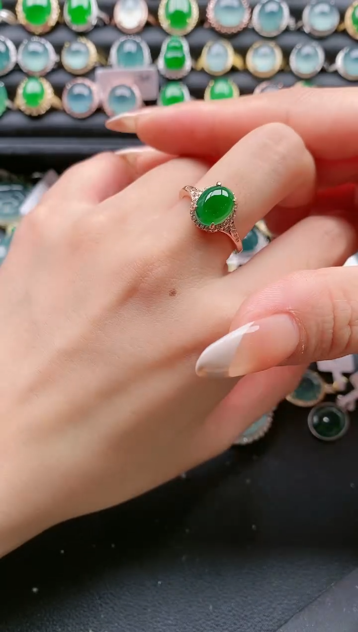 【闪购商品】翡翠戒指银S925镶嵌11111