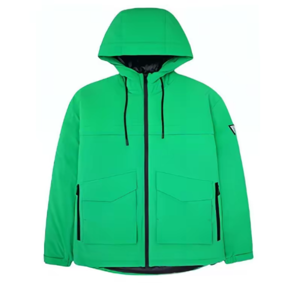 GUESS 纯色连帽微弹保暖休闲防风羽绒服 男款-X2BL30W55R0