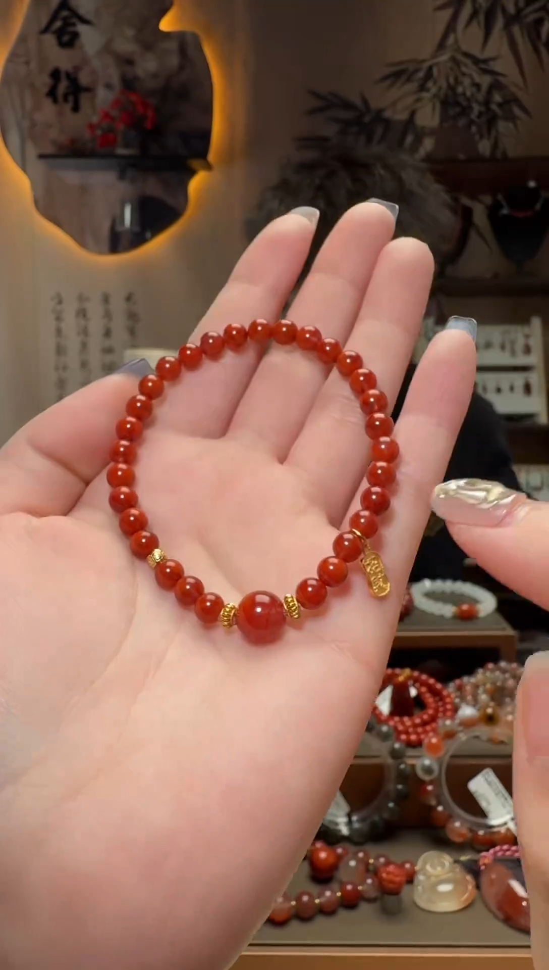 未镶嵌原矿无优化无注胶手串南红玛瑙一条5mm+