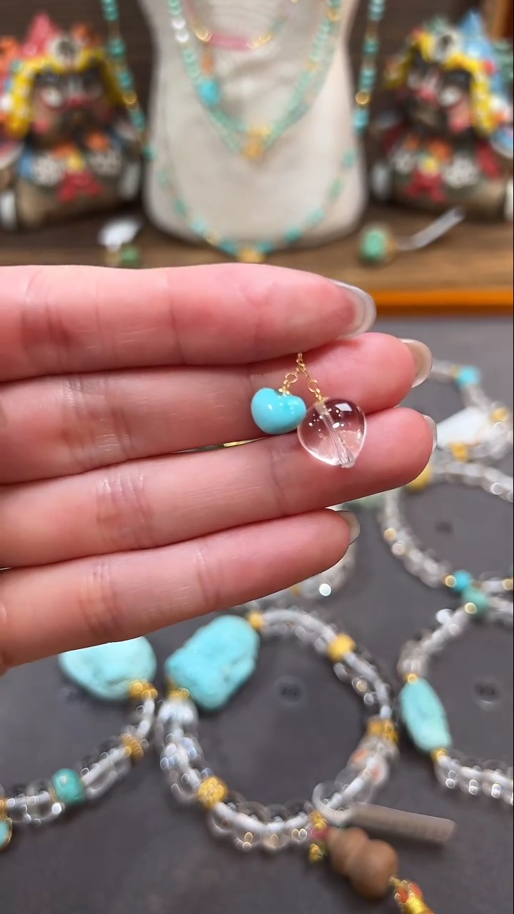 提溜18K金镶嵌水晶白水晶提溜