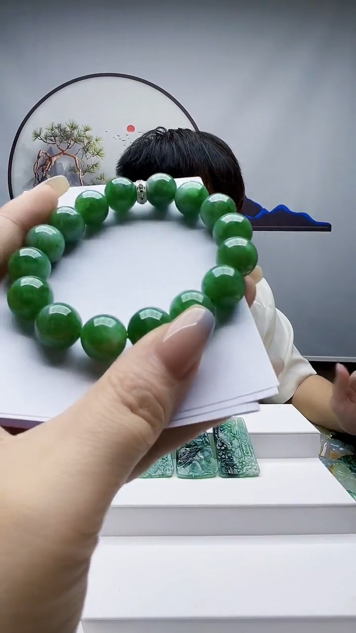 未镶嵌定制翡翠毛货-手串62