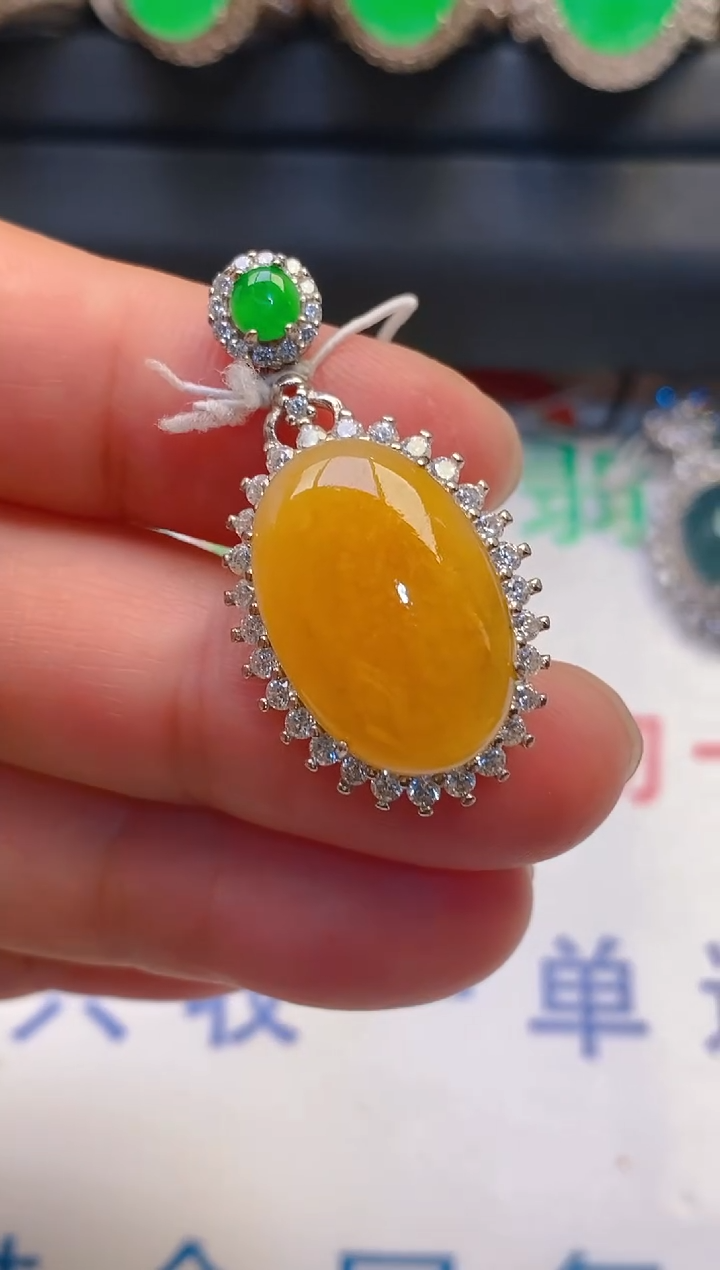 【闪购商品】翡翠耳饰银S925镶嵌天然A货翡翠1