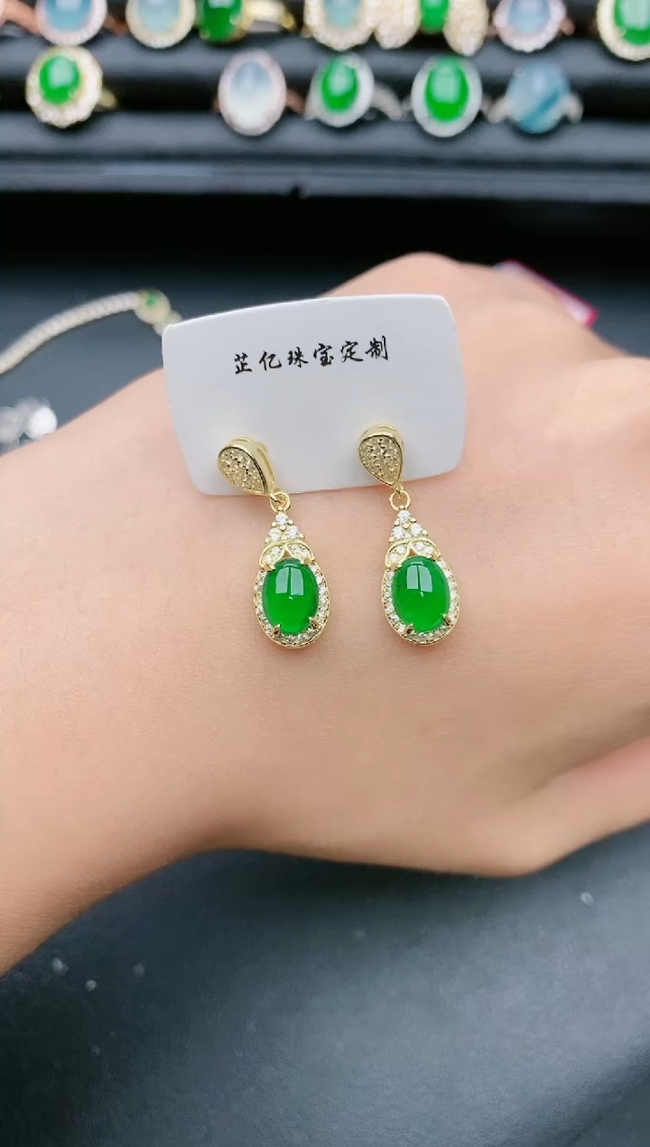 翡翠戒指银S925镶嵌11111