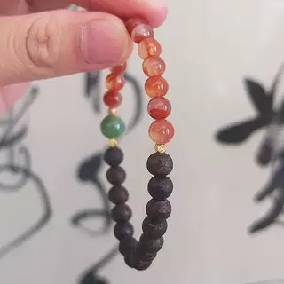 正品天然冰飘南红玛瑙手串芽庄沉香手链文玩把玩新中式风女款包邮