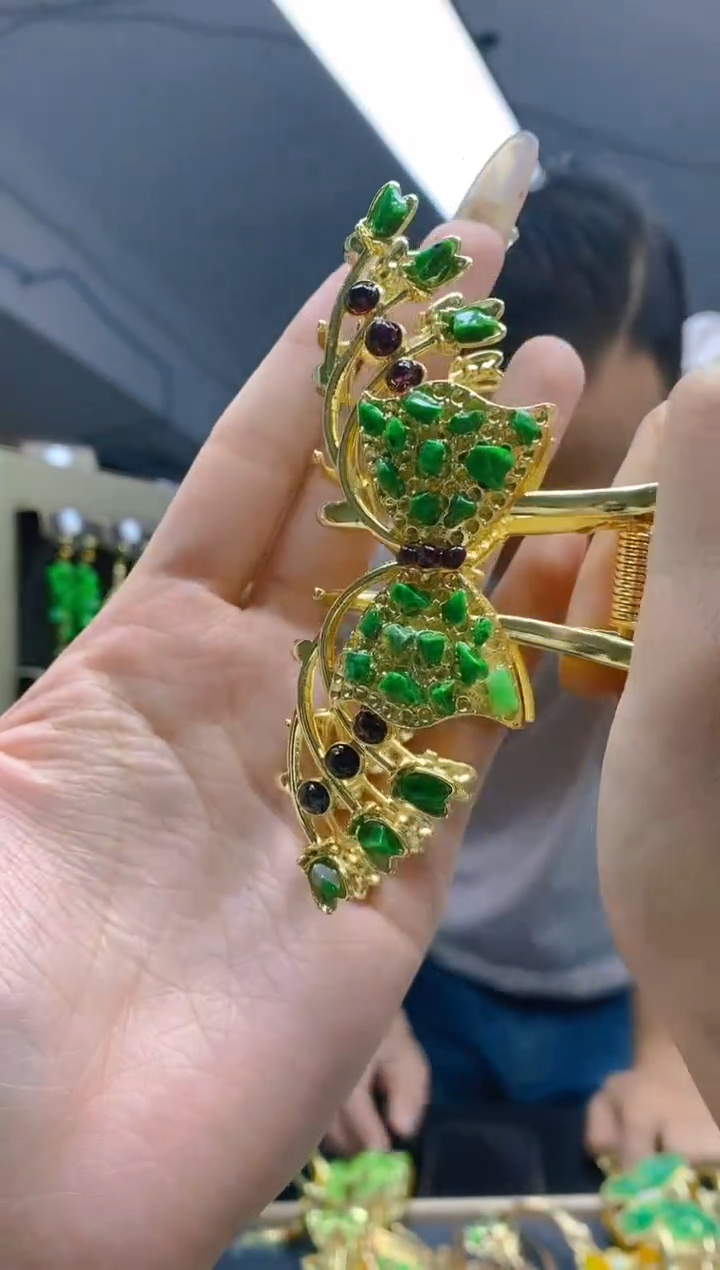 【闪购商品】翡翠耳饰合金121翡翠发簪